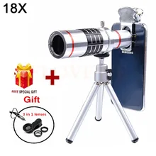 Телефон объектив Комплект 18X телефото зум Lentes телескоп рыбий глаз широкоугольный Макро lentes для iPhone 5S 6 6s 7 8 Plus смартфон