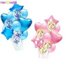 Heronsbill 14 шт латекс воздушные шары для дня рождения Babyshower вечерние украшения для детей и взрослых для маленьких мальчиков девочек Пол выявить поставки 1st