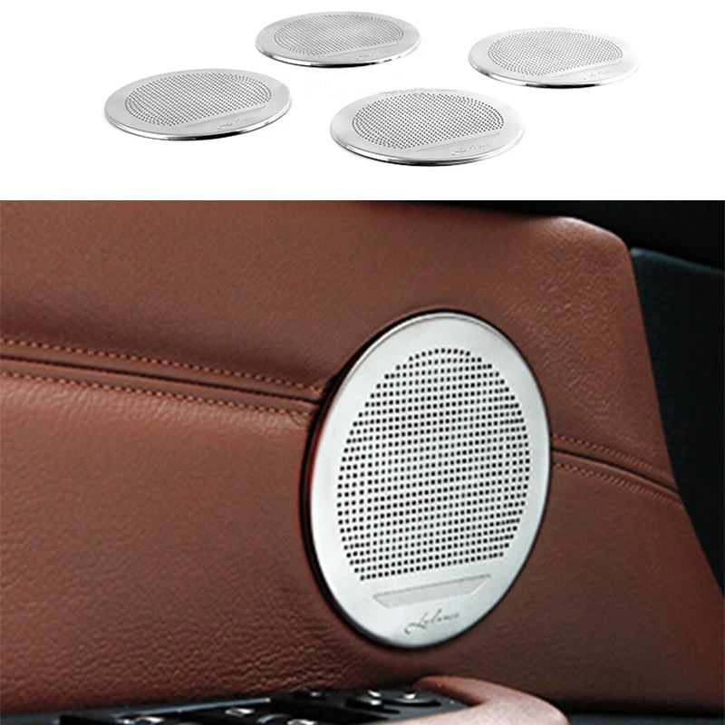 

4PCS Staineles Speaker Audio Ring Decoration Trim Cover For BMW X5 E70 2007-2013 & X6 E71 2008-2014 & 5 Series GT F07 2010-2017
