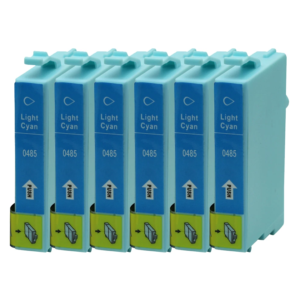 6PK T0485 Light Cyan Ink Cartridges for Epson Stylus Photo R200 R220 R300 R300M R320 R325 R340 ...