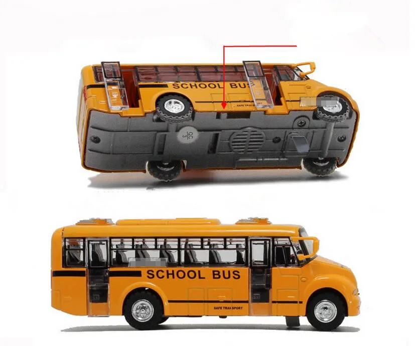 Alloy City School Bus Toy Model Car Light Music For Baby Kids Children Playing Games (3)