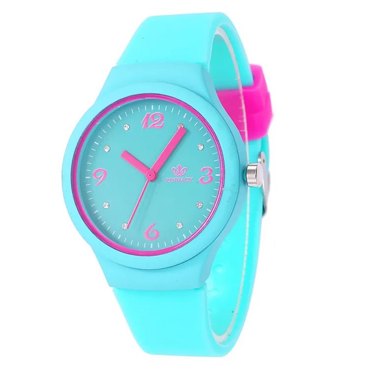 

wholesale 100pcs/lot fashion women ladies double colors silicone rubber candy jelly watch lady students casual sport dress watch