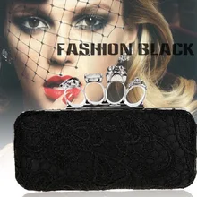 Для женщин сумки из натуральной кожи с кружевом кольцо в виде черепа для девочек цепь сумка-почтальон через плечо, Повседневная сумка вечерняя сумка Прямая