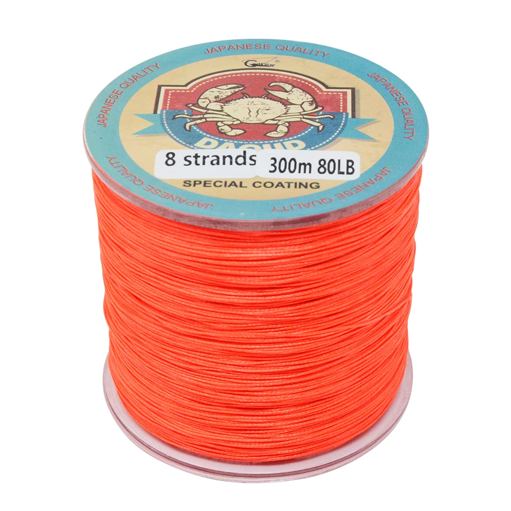 Daoud плетеная супер мощная 8 нитей 300 м(327 ярдов) рыболовная леска усовершенствованная Высококачественная суперлеска плетеная леска - Цвет: Orange