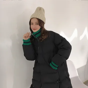 

Package Postal Winter Korean Vent Long Fund Down Cotton-padded Clothes Suit-dress Easy Thickening Bread Cotton Loose Coat