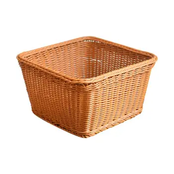 

Durable PP Rattan Braided Snack Candy Display Storage Basket Environmentally Not Easy Crack Dustproof and Ashproof