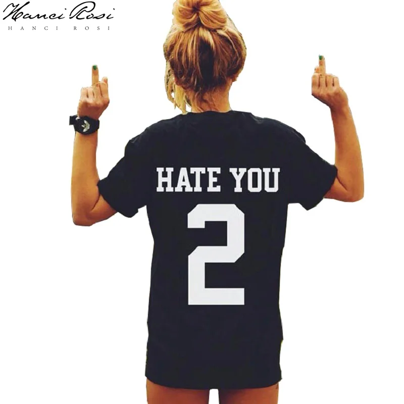 OSULIVAN летняя Vogue футболка для женщин Camiseta Mujer ангел топ Femme Футболка друзей Hate You 2 повседневное уличная