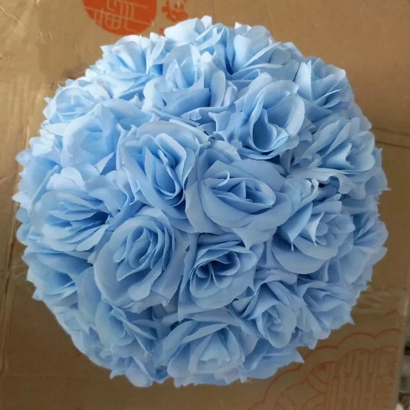1" 40 см большие размеры целующиеся шары искусственное шифрование розовый Шелковый цветок шар орнамент для свадебного фестиваля украшения праздника - Цвет: light blue