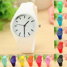 Perfect Gift watches for women Leisure Sports Candy-colored Jelly quartz-watch Silicone Strap ladies bracelet watch June23 H0