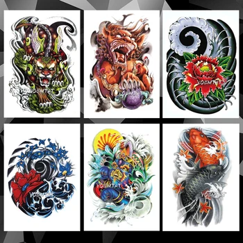 

Waterproof Temporary Tattoo Sticker Traditional style pattern tattoo Water Transfer Prajna body art fake tattoo For Women M