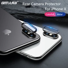 

BINFUL Lastest Metal Rear Camera Protector Cover Case For Apple iPhone X 10 Lens Protective Ring Circle Bumper Multicolor Gold
