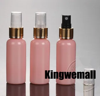 

300pcs/lot NEW Perfume Atomizer Sprayer Spray Bottles Pink Empty Spray Bottle 50ML with Gold Lids AD37