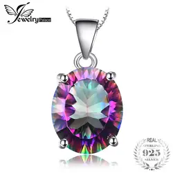 Jewelrypalace 3.5ct Подлинная Радуга своих Мистик Топаз вогнутой Овальный Кулон Твердые стерлингового серебра 925 без цепи