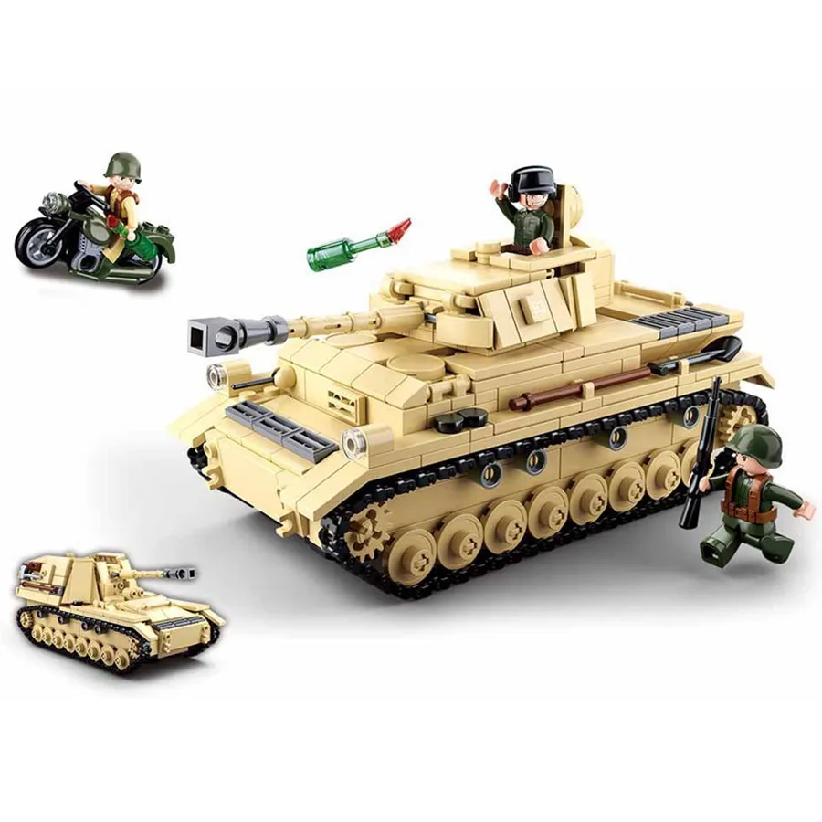 

World War 2 WW2 Soldier Military SWAT Army 2 in 1 Tanks Panzer Model Building Blocks Toys For Children Compatible With Lego