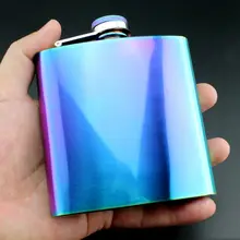 Foto Personalizada Personalizados Multicolores 6 oz de Acero Inoxidable Petaca Alcohol Flagon Whisky Licor Con Embudo Acampar Al Aire Libre