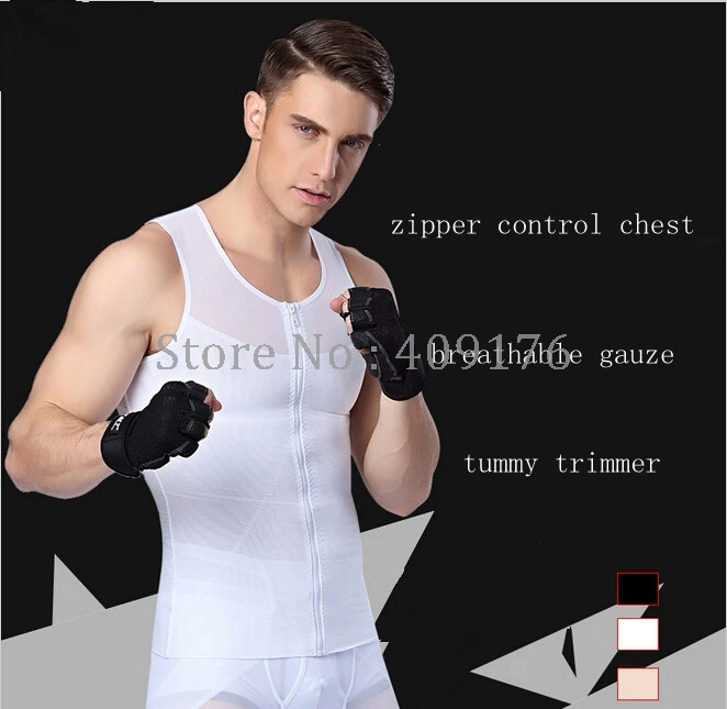 Cena Mężczyźni Shaper modlitwa ginekomastia gorset dla człowieka odchudzanie talii trymer Zipper ciała czopiarki kontrola brzuch podkoszulki brzucha kamizelka