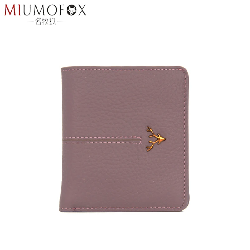 

Genuine Leather Short Women Wallet 2019 Fashion Coin Purse Women Small Wallet Simple Solid 2 Fold Type Billfold Purse Ultrathin