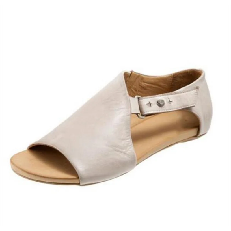 Oeak/женские летние сандалии на плоской подошве; повседневная обувь с открытым носком; обувь из искусственной замши без шнуровки; эластичная лента; однотонная обувь для отдыха; обувь на платформе