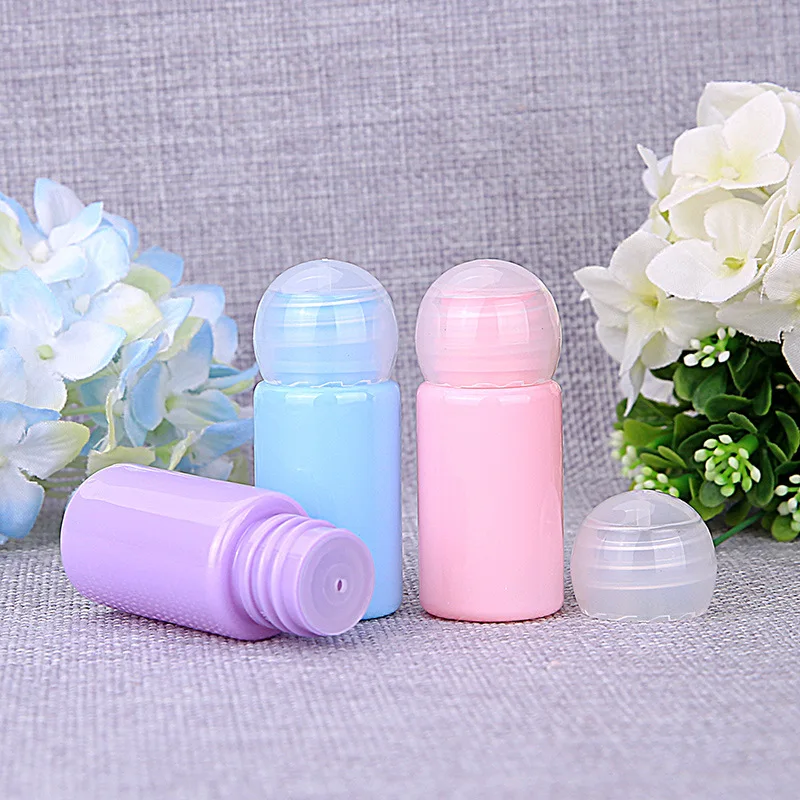 10ml Refillable Macaroon Color Squeeze Bottle with Ball Cover for Essence Emulsion TSA Airline Approved 50pcs/lot P196