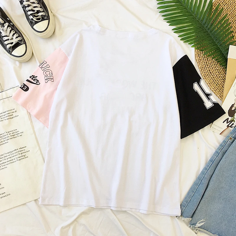 المرأة عارضة فضفاض تي شيرتات قصيرة الاكمام الربيع الصيف جديد 2019 النساء الشارع الشهير إلكتروني طباعة جولة الرقبة القمم تيز الأبيض المرأة عارضة فضفاض تي شيرتات قصيرة الاكمام الربيع الصيف جديد 2019 النساء الشارع الشهير إلكتروني طباعة جولة الرقبة القمم تيز الأبيض