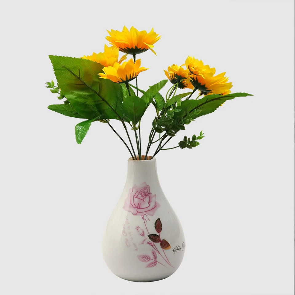 13 Heads Silk Artificial Sunflower Bouquet Fake Sunflower Bouquet Daisy Flower Table Home Room Wedding Decoration (3)