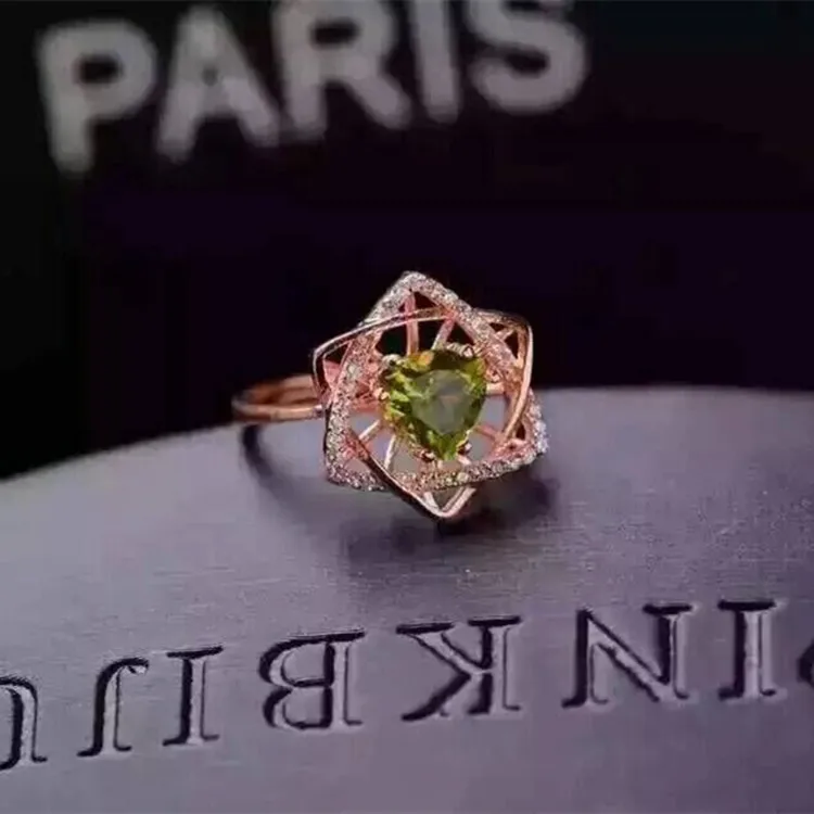 KJJEAXCMY fine jewelry 925 серебряных и природных оливин гексагональной кольцо с высокого качества супер огонь цвет для женщин