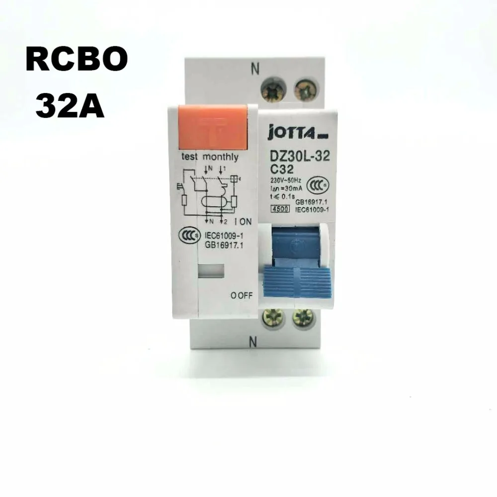 DPNL 1 P + N 32A 230 V ~ 50 HZ/60 HZ Выключатель остаточного тока с защитой от перегрузки по току
