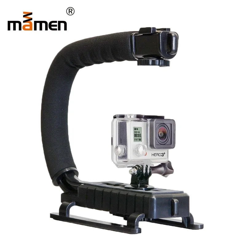 

MAMEN U Grip C Sport Camera Stand Bracket Holder 3 Shoe Mounts Handle Handheld Video Action Stabilizer Grip Photography Lighting