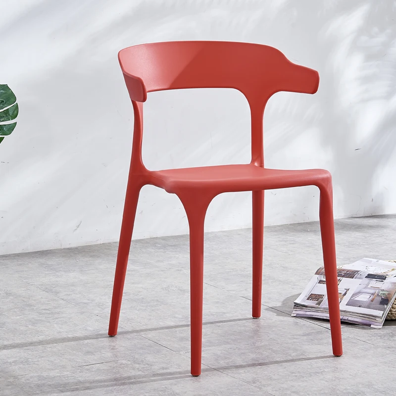 

Nordic Chair Back Stool Plastic Dining Chair Adult Lazy Creative Leisure Home Restaurant Table and Chairs