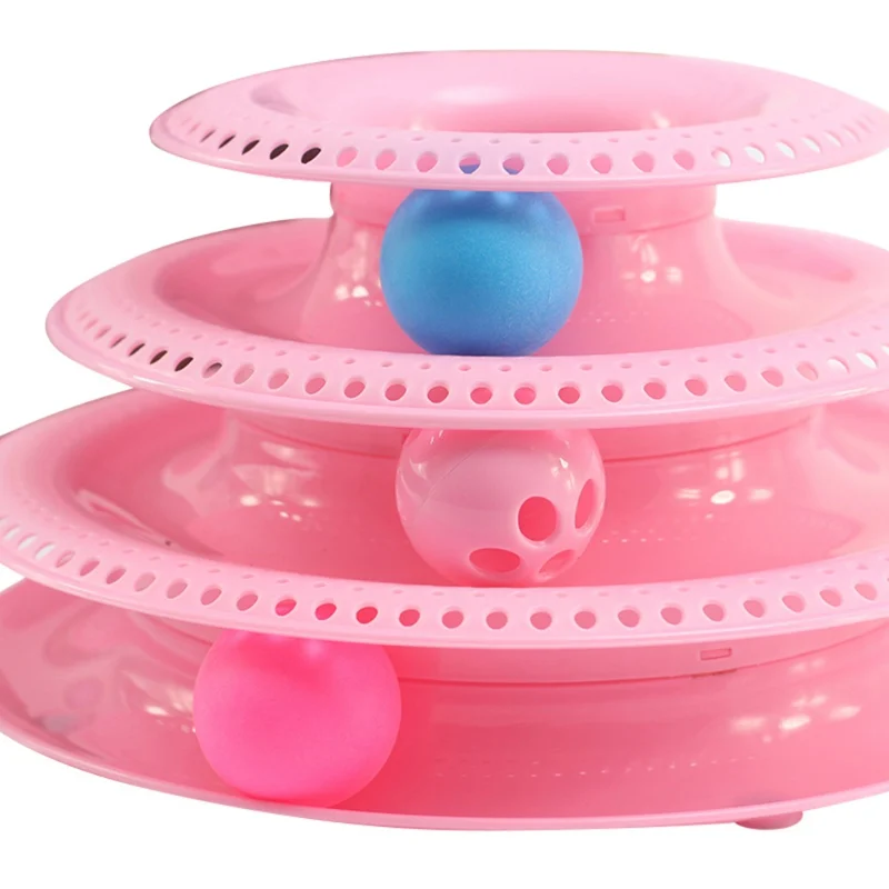 Пластиковые три или четыре уровня башня треки диск кошка игрушка полка для развлечений игровая станция домашние кошки тройной игровой шар-диск игрушки чат