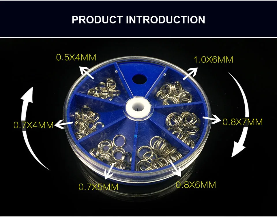 116 шт./лот, набор разъемных колец из нержавеющей стали, аксессуары для рыбалки, разъемное кольцо, соединитель для пустой приманки, кривошипная приманка
