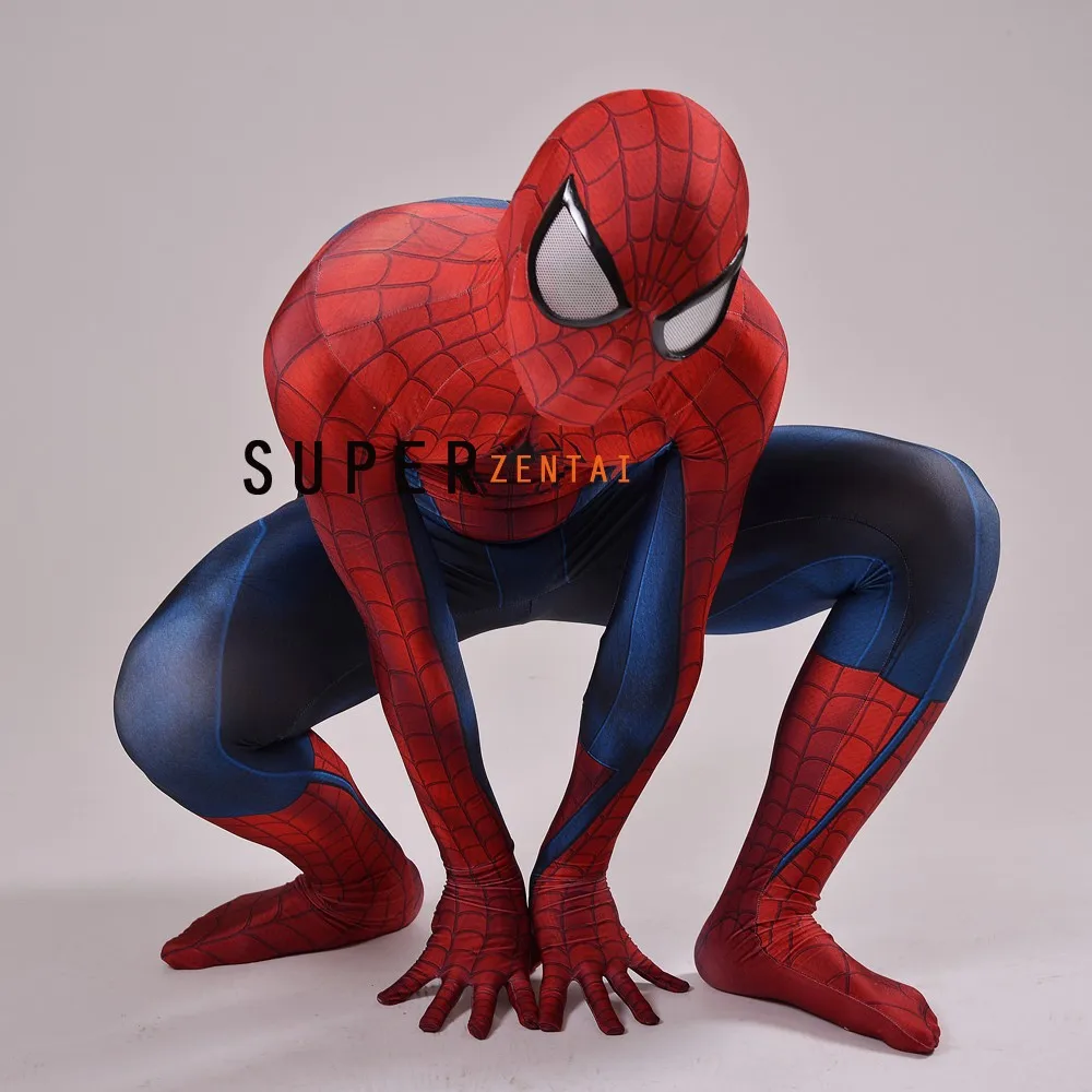 

Spider-Man Costume Fullbody 3D Shade Spiderman Superhero Costume Hot Sale Halloween Cosplay Suit free shipping