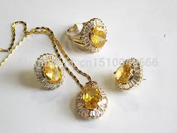 

Hot sale FREE SHIP>>>worth having , and zircon pendant earrings necklace set