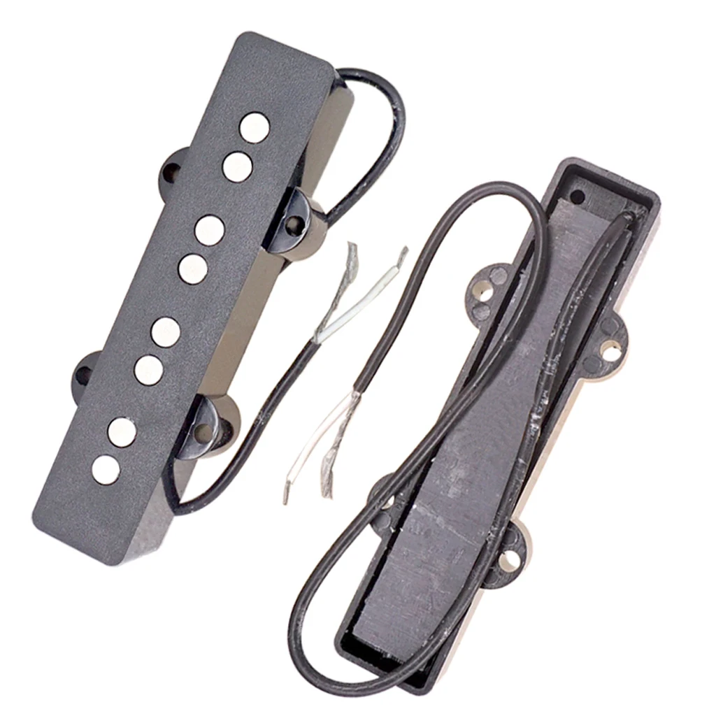 Tooyful Exquisite 2Pcs Black Electric Bass Open Pickups DIY for JB Jazz Bass Musical Instrument Accessory