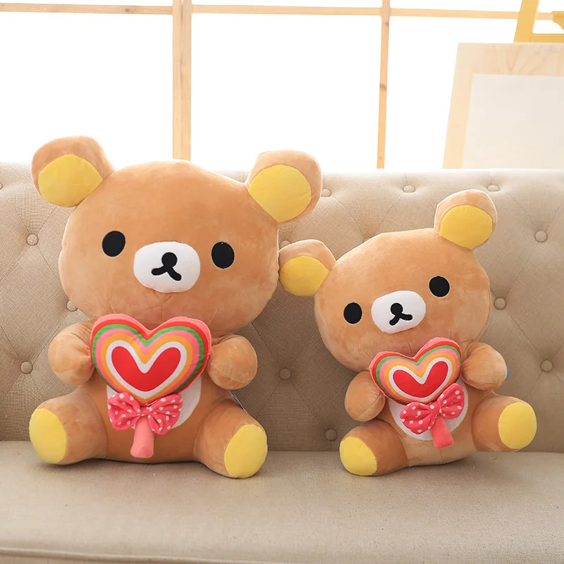 30/40/50 см мягкие Rilakkuma Медведь с принтом в виде сердец и Форма Candy Pop плюшевая