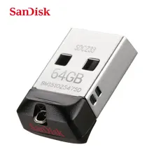 SANDISK – Super mini clef USB 2.0 Cruzer Fit, accessoire de stockage de 8 Go, 16 Go, 32 Go ou 64 Go, CZ33,