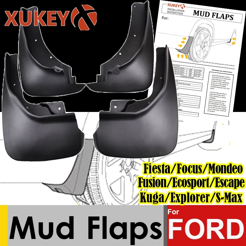 

XUKEY Mud Flaps For Ford Fiesta Focus Mondeo Fusion Ecosport Escape Kuga Explorer S-Max Mudflaps Splash Guards Mudguards Fender