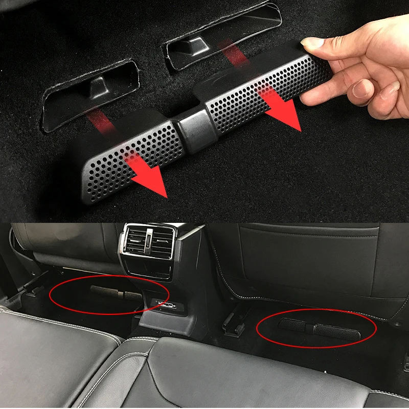 2 Stks/set Auto Air Outlet Cover Voor Skoda Kodiaq 2016 2017 2018 Achterbank Onder Auto Achterbank Airconditioning vent Cover Netto
