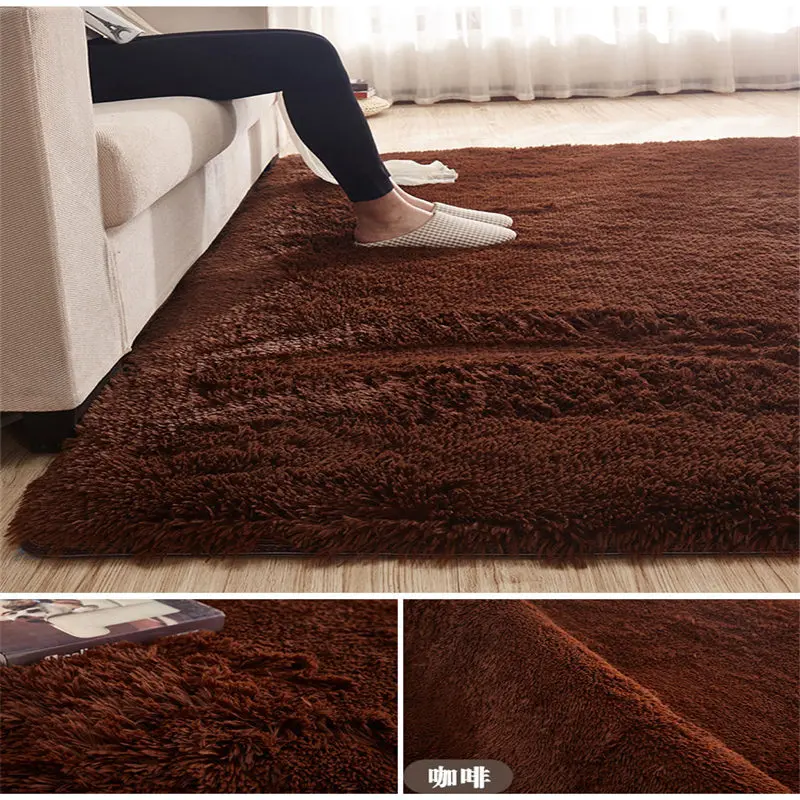 Solid Color Fashion Home Carpet Living Room Area Decor Soft Door Carpets Warm Colorful Bedroom Floor Rugs Slip Resistant Mats | Дом и сад