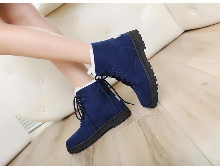 Fashion Snow Boots Winter Ankle Boots Women Shoes Plus Size Shoes 2016 Warm Plus Flat Heels Woman Booties Ladies Shoes DX106 (7)