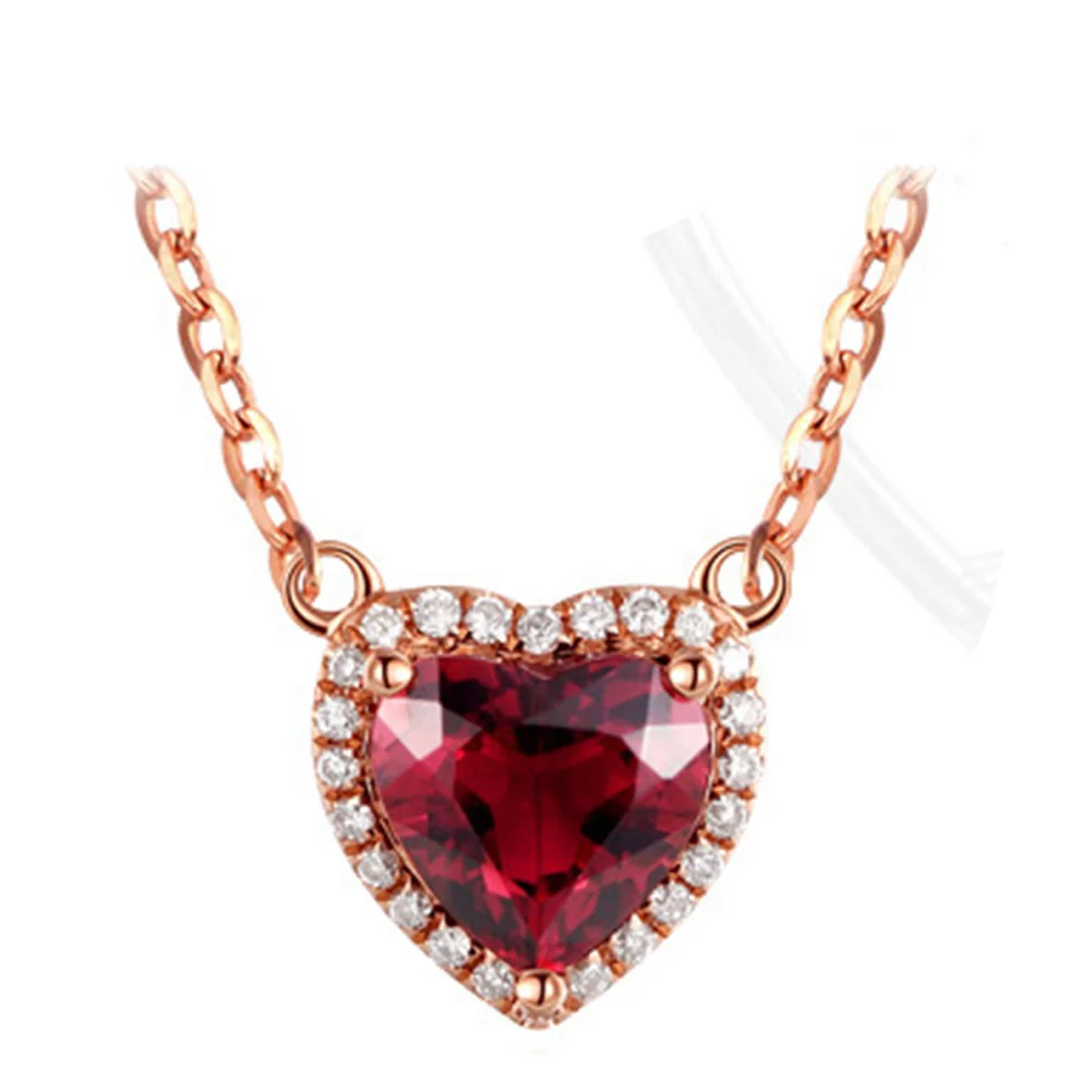 Heart Shape Red Stone Pendant Necklaces Women Valentine Pendants Necklace | Украшения и аксессуары