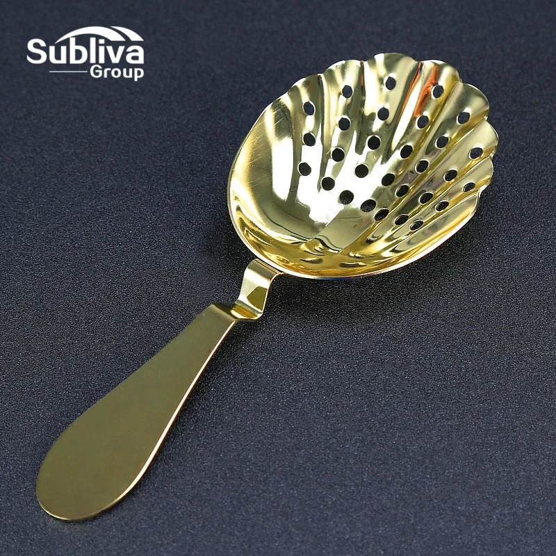 

Gold Plated Shell Design Julep Strainer Vintage Stainless Steel Cocktail Strainer Bar Strainer Ice Strainer Bar Tool