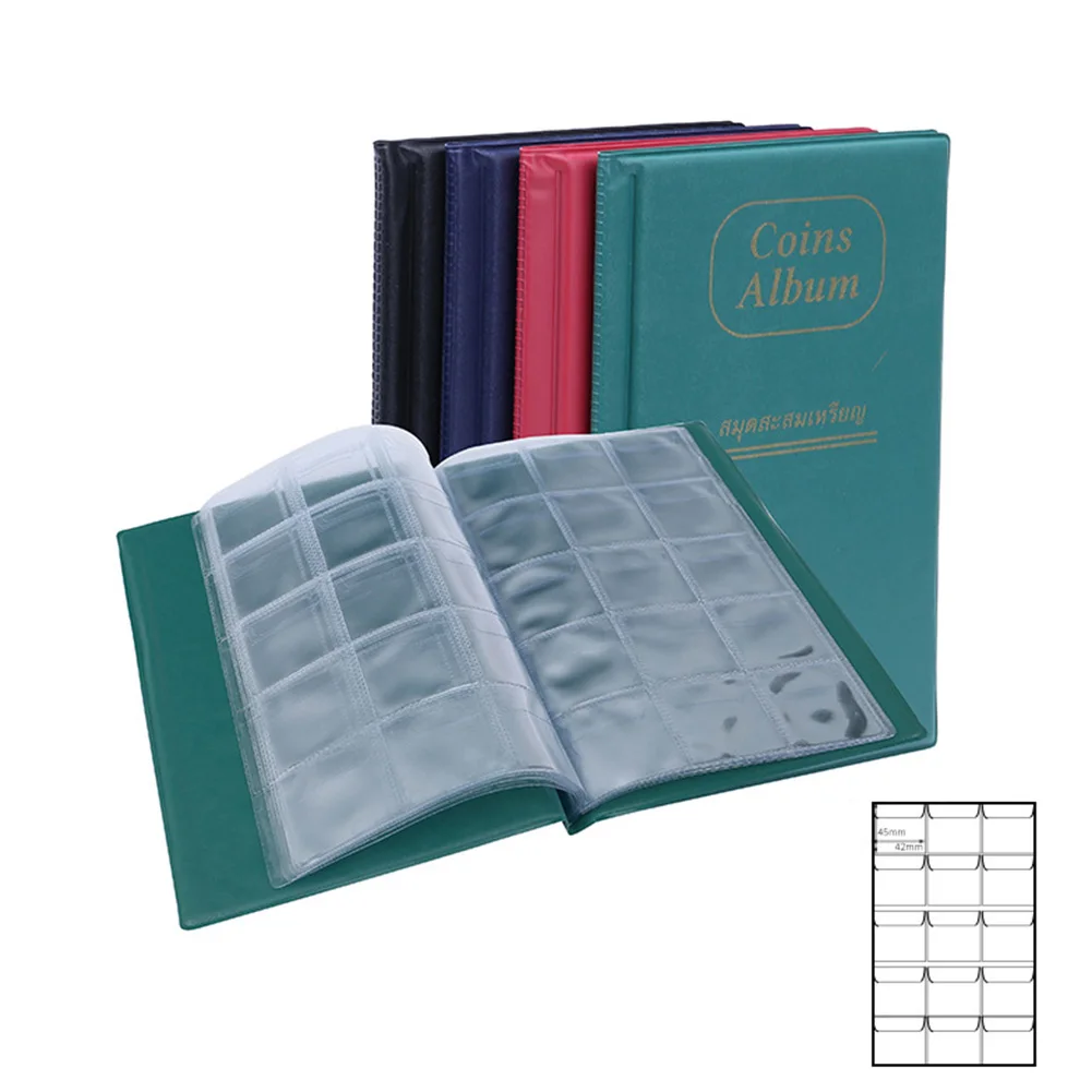 

150 Pockets Vintage Badge Holder Practical Collectors Gift Storage Book Coin Collection Album PU Leather 10 Pages Vertical Type