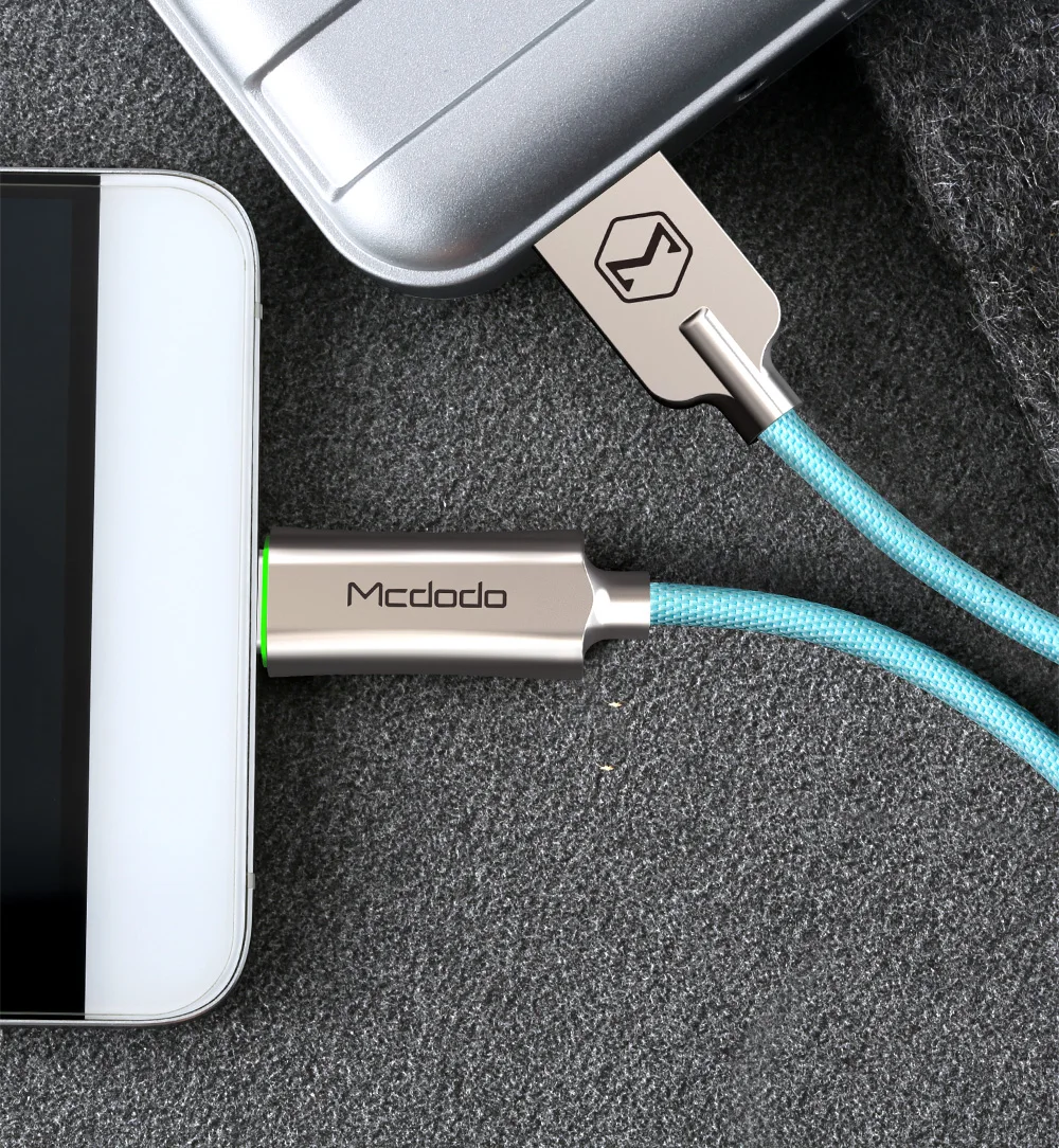MCDODO Тип USB c быстрой зарядки автоотключения USB C кабель для Samsung Xiaomi OnePlus 5 со светодиодной подсветкой тип-c