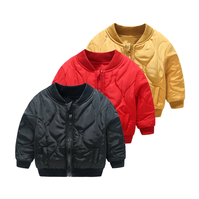

fashion Baby Boy thick zipper outwear Toddler Kids quilted jacket children cotton coat winter clothing top