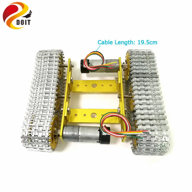 DOIT все металлические гусеничный Робот салона автомобиля Платформа алюминий сплав шасси с двойной постоянный ток 9V двигатель для Arduino робот