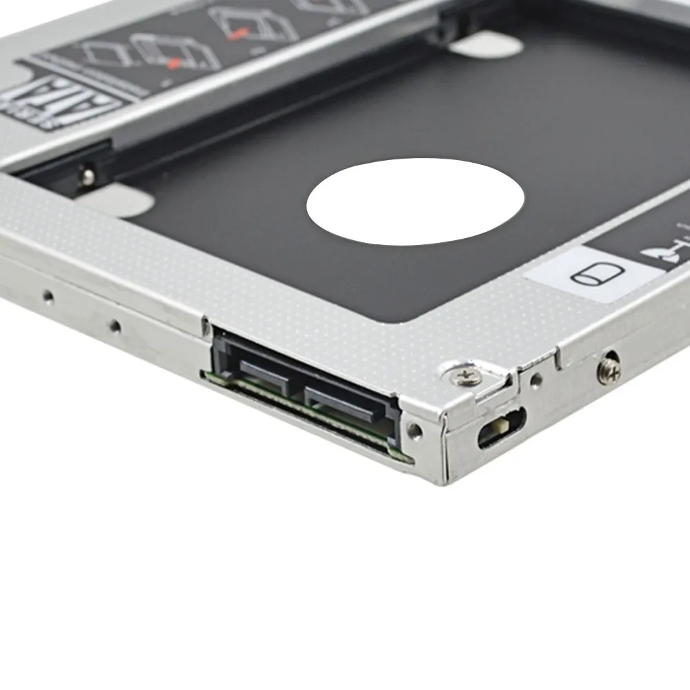 For HP EliteBook 2530p 2540p Aluminum 2nd HDD Caddy 9.5mm SATA TO SATA 3.0 2.5" SSD Up To 2TB Hard Disk Case Enclosure Optibay 2.5 hdd box