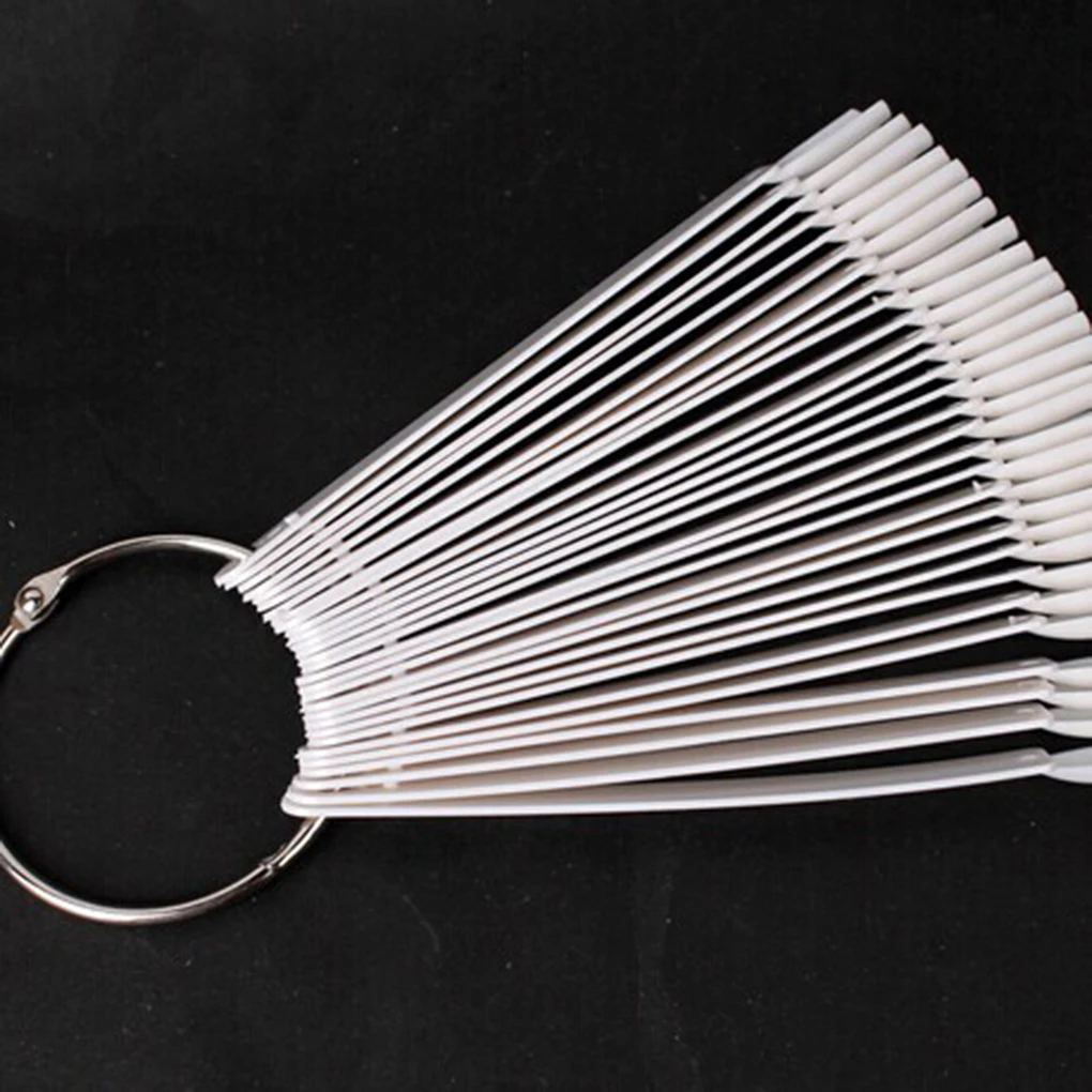 

Hot Sale Nail Art Display 50PCS Fan Shape Hoop Fake Nail Color Plate Card Beauty Salon Accessories