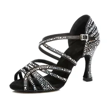 Women Ballroom Latin Dance Shoes Black Red Salsa Tango Bachata Dance Shoes Cuba Heel 9cm Suede Sole VA45 Women Ballroom Latin Dance Shoes Black Red Salsa Tango Bachata Dance Shoes Cuba Heel 9cm Suede Sole VA45