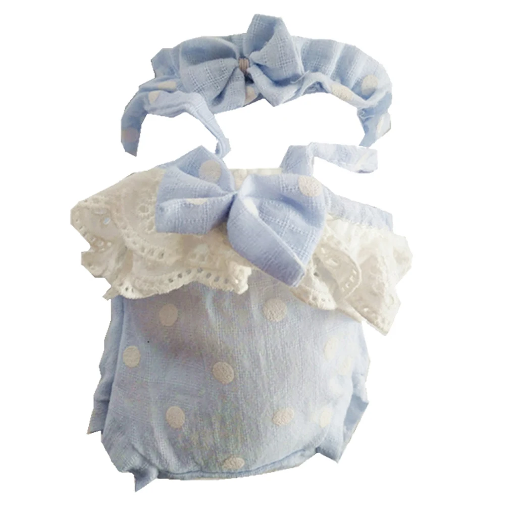 Newborn Baby Doll Clothes for 10-11inch Reborn Girl Baby Rompers Bowknot Headband Complete Look Outfit